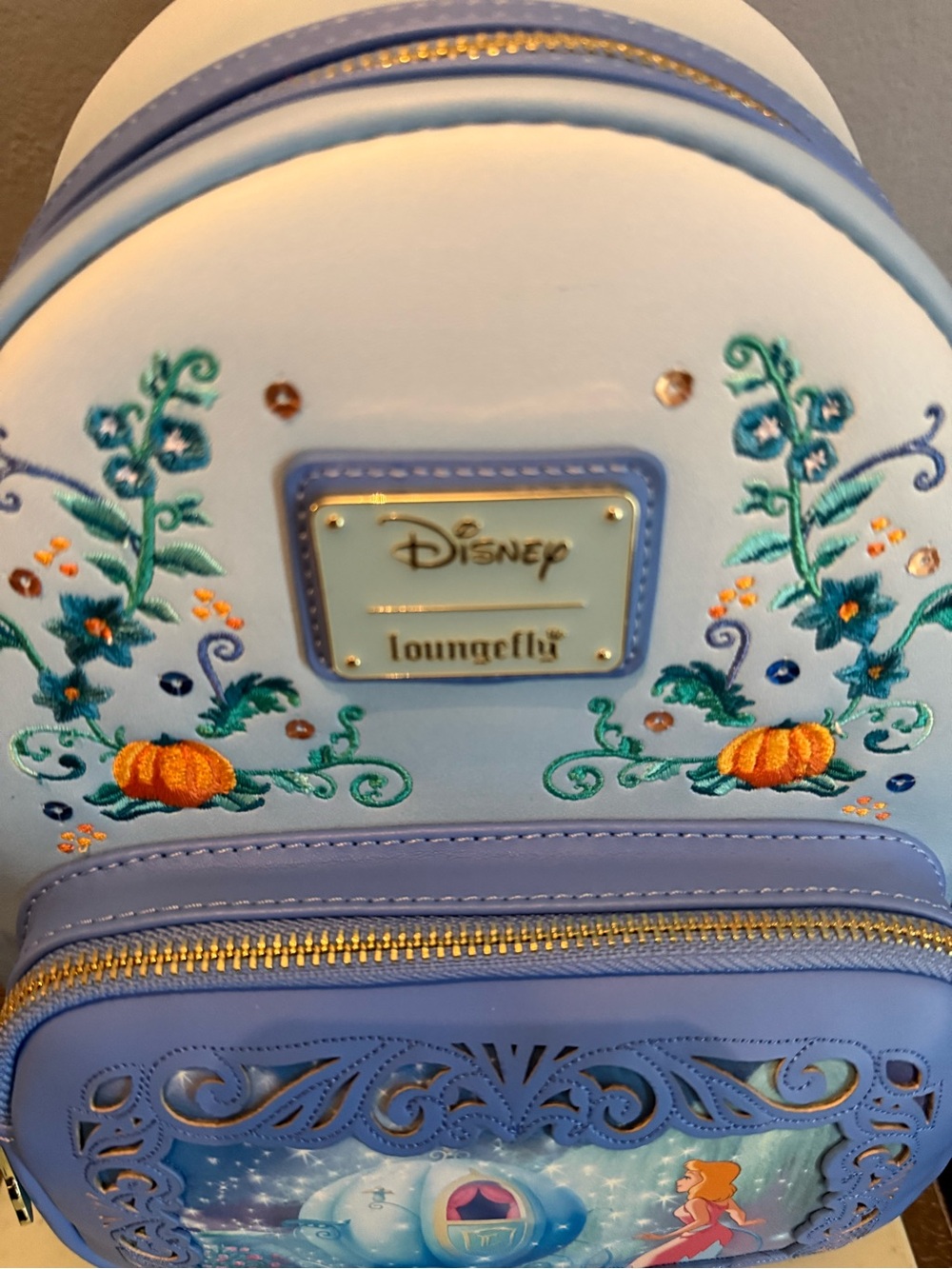 Disney x Loungefly Cinderella Pumpkin Carriage Mini Backpack - Light Blue - Picture 2 of 8